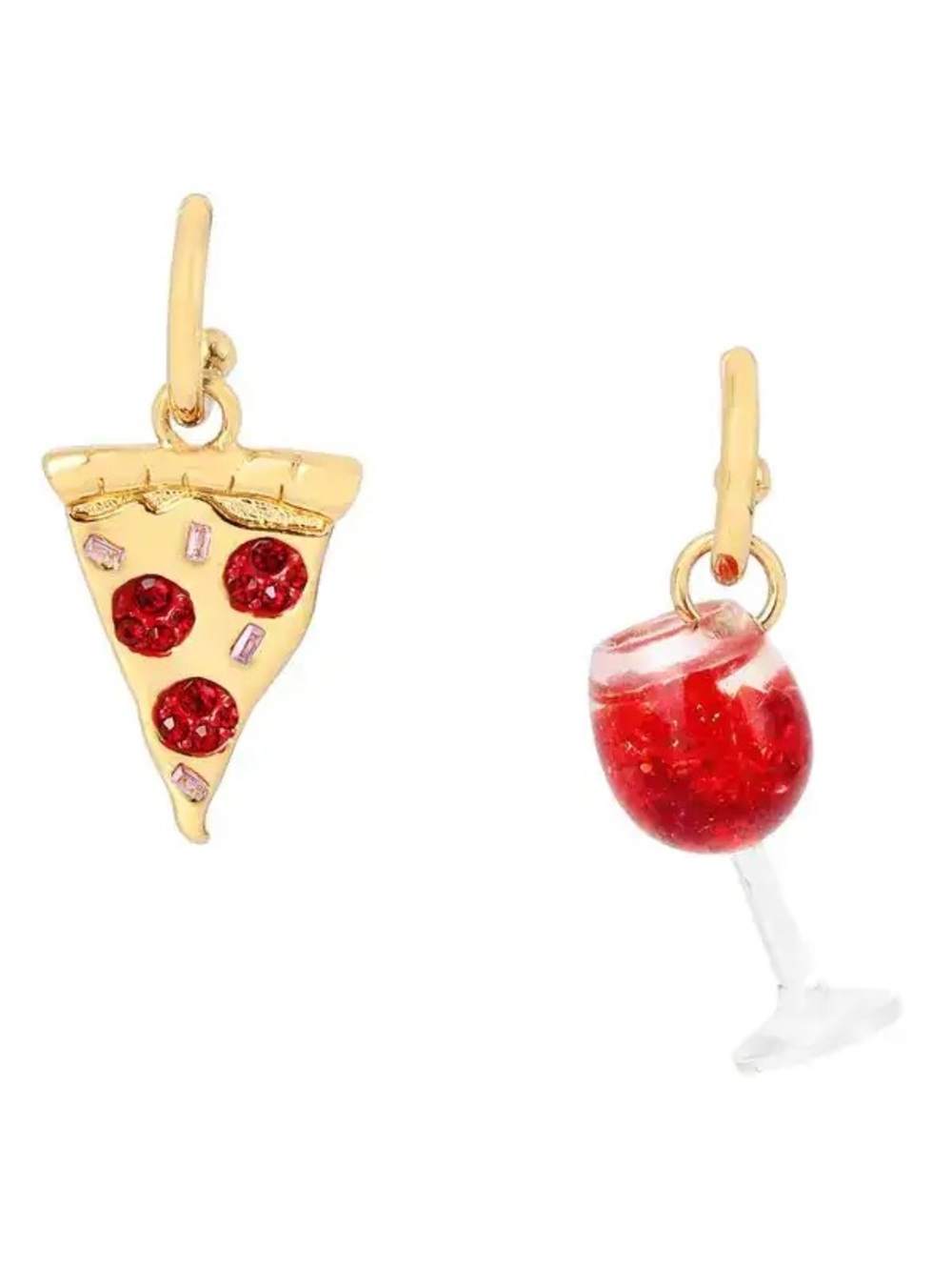 Kurt Geiger Gold-Tone Pizza & Wine Charm Earrings